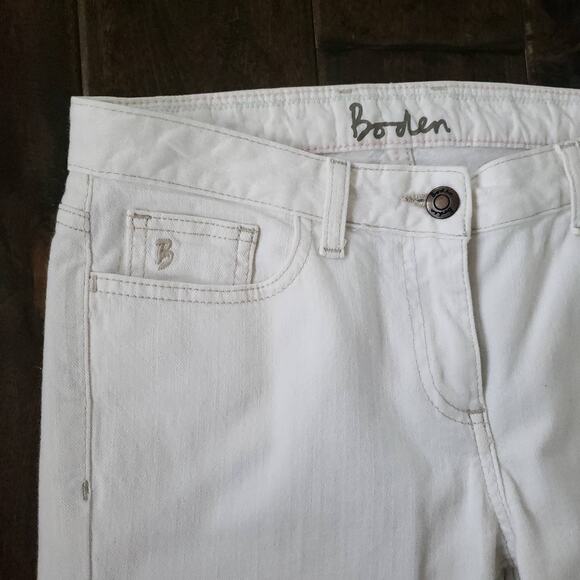 Boden White Straight Leg Jeans Mid Rise 30" Inseam WC074 Women 4 - Picture 6 of 11